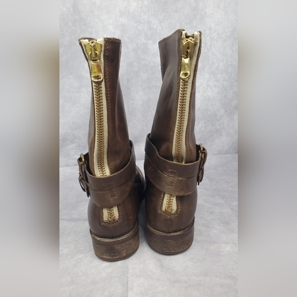 J. Crew Women's size 8.5 Boho Cowboy Western boots engineer brown leather rugged - Picture 4 of 15